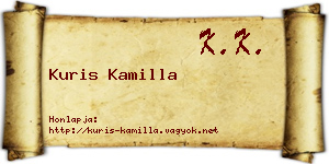 Kuris Kamilla névjegykártya